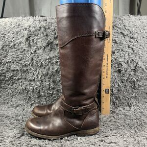 Frye #76844 Phillip Riding Knee High Brown Leather Pull On Womens Boots Size 6